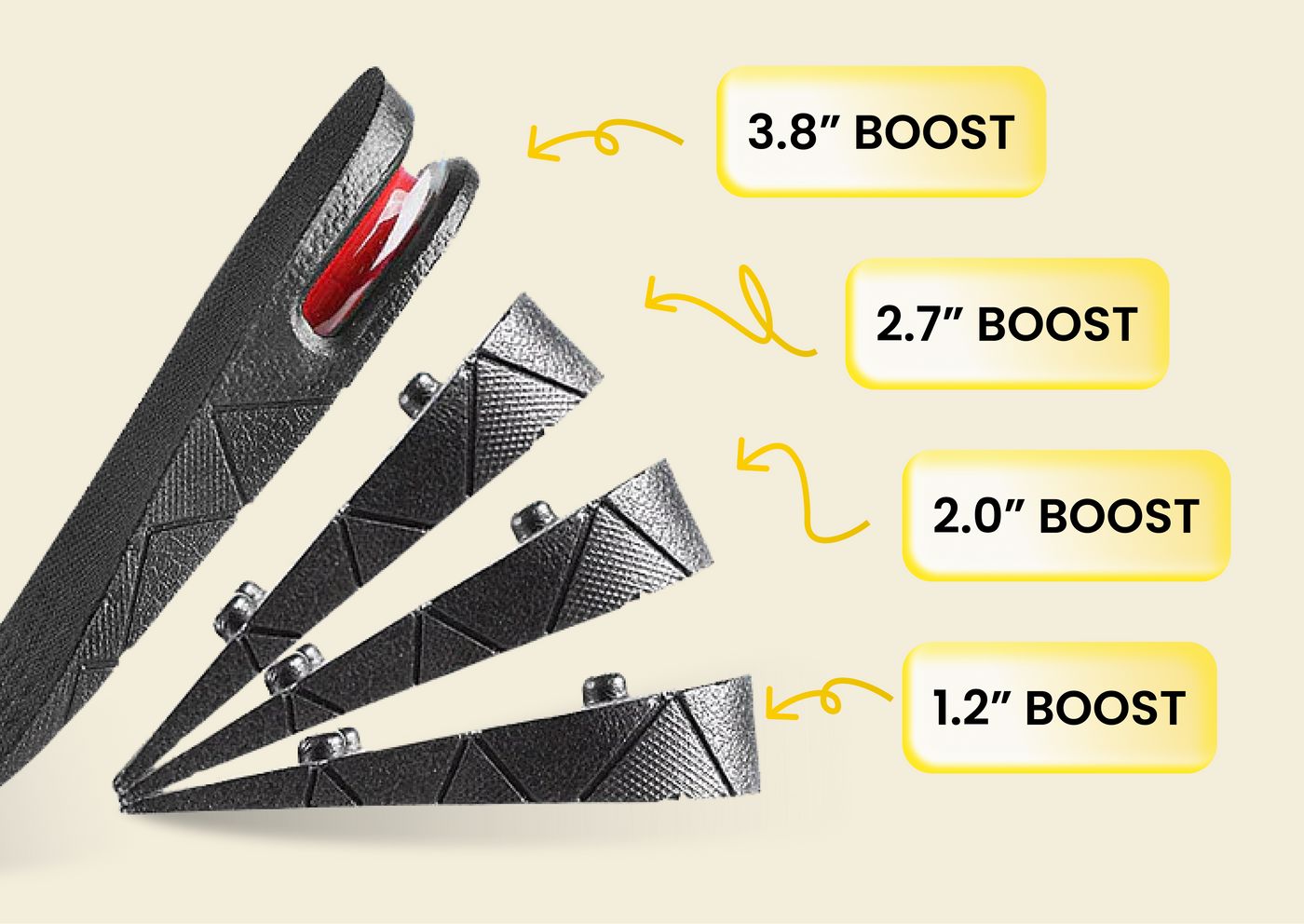 3-9cm Boosts Sole - Height Increase Insole